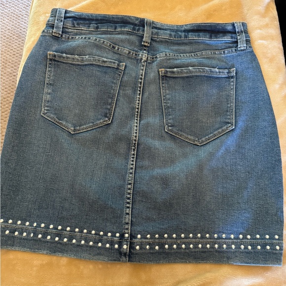 a.n.a Blue Silver Embellished Mini Pencil Skirt - Picture 7 of 8